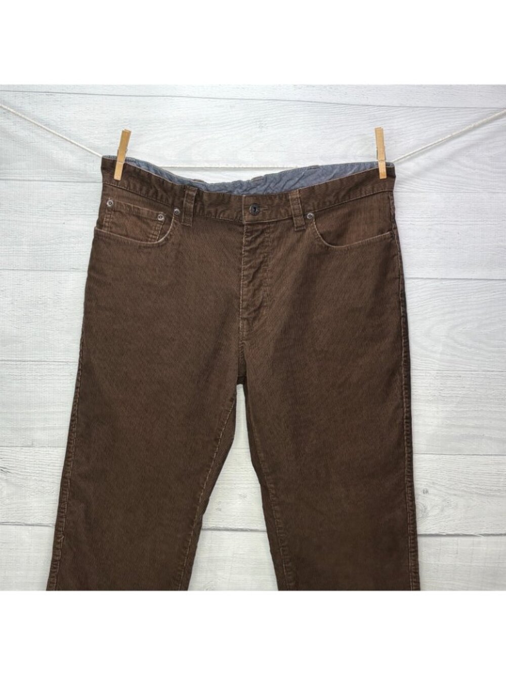 LL Bean Stretch Country Corduroy Pants Mens 34x32 Standard Fit Brown 5 Pocket - Picture 4 of 10